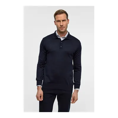 Lacivert Regular Düz Polo Yaka Triko