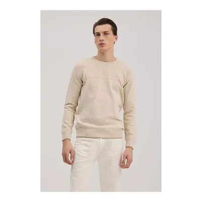 JAKAMEN Bej Slim Fit Bisiklet Yaka Triko
