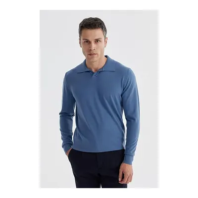 JAKAMEN Petrol Slim Fit Polo Yaka Triko Kazak