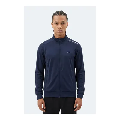 SLAZENGER Revolver Erkek Fermuarlı Dik Yaka Cepli Lacivert Sweatshirt