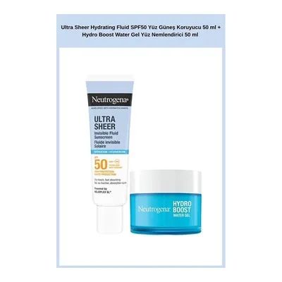 Neutrogena Ultra Sheer Hydrating Fluid Spf50 Yüz Güneş Koruyucu 50 Ml + Hydro Boost Water Gel Yüz Nemlendirici