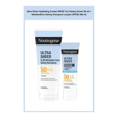 Neutrogena Ultra Sheer Hydrating Cream Spf50 Yüz Güneş Kremi 50 Ml + Nemlendirici Güneş Koruyucu Losyon Spf50