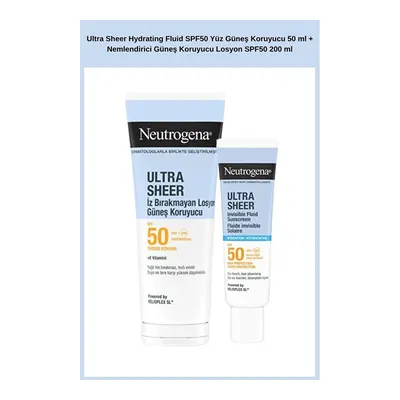 Neutrogena Ultra Sheer Hydrating Fluid Spf50 Yüz Güneş Koruyucu 50 Ml + Nemlendirici Güneş Koruyucu Losyon