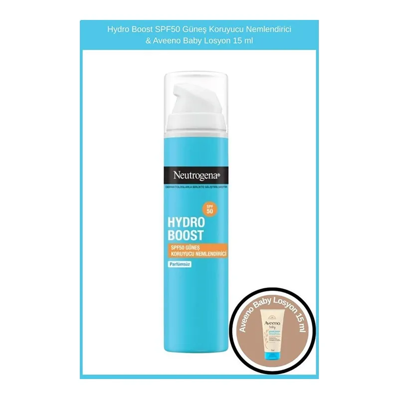 Neutrogena Hydro Boost Spf50 Güneş Koruyucu Nemlendirici & Aveeno Baby Losyon 15 Ml, görsel 1
