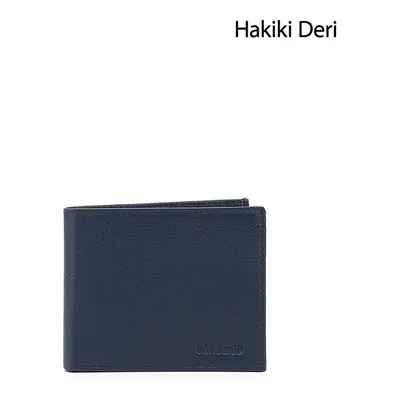 GÖNDERİ(R) Erkek Açık Lacivert Hakiki Deri Yatay Cüzdan