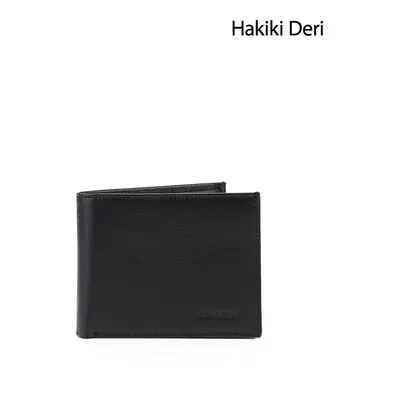 GÖNDERİ(R) Erkek Siyah Hakiki Deri Yatay Cüzdan