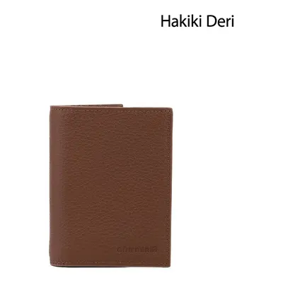 GÖNDERİ(R) Sarı Erkek Camel-kahverengi Hakiki Deri Dikey Cüzdan