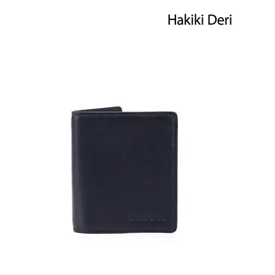 GÖNDERİ(R) Erkek Açık Lacivert Hakiki Deri Dikey Cüzdan
