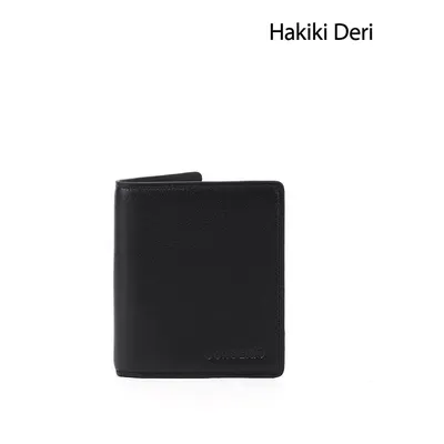 GÖNDERİ(R) Erkek Siyah Hakiki Deri Dikey Cüzdan