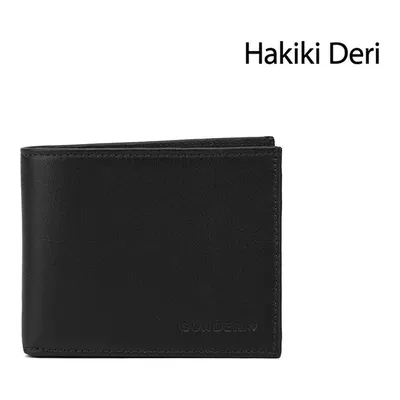 GÖNDERİ(R) Erkek Siyah Hakiki Deri Yatay Cüzdan