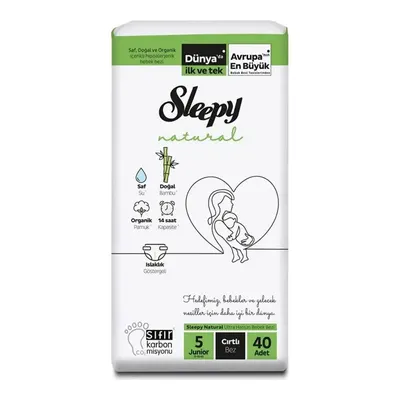 Sleepy Natural Bebek Bezi 5 Numara Junior 11-18 kg 40 Adet Paket