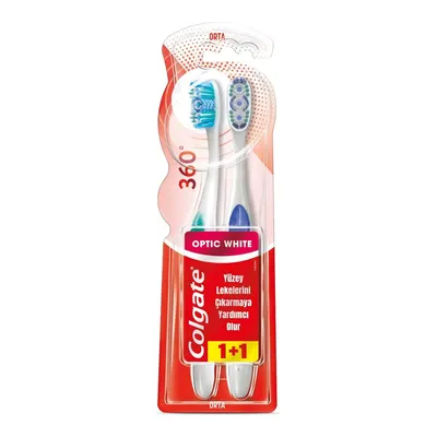 Colgate Diş Fırçası 360 Optik Beyaz Orta 2li