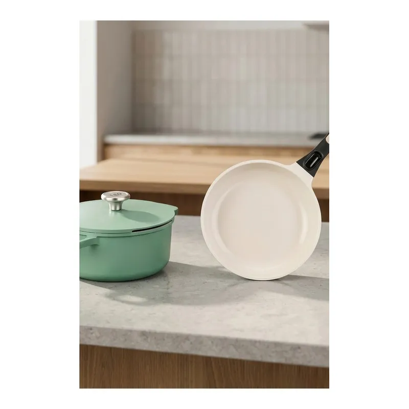 Berghoff Leo Phantom Kapaklı Yapışmaz Tencere 24 Cm + Kızartma Tavası 24 Cm Forest Green, görsel 1