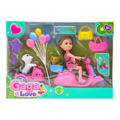 Mega Gaga Love ve Köpeği Motosiklet Gezisi Pembe