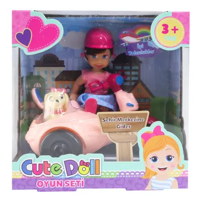Mega Sevimli Bebek Seyahat Seti Koyu Pembe Kasklı