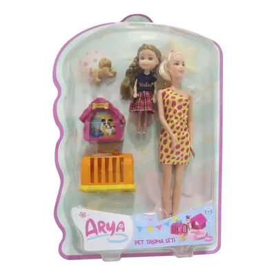 Mega Arya Pet Taşıma Seti Sarı Puantiyeli Elbiseli