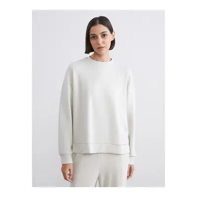 Gri Bisiklet Yaka Oversize Kadın Sweatshirt