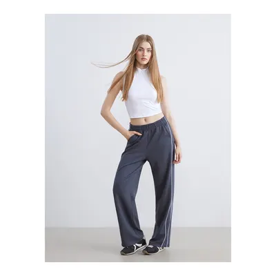 KOOR SPORT Gri Beli Lastikli Modal Karışımlı Kadın Spor Eşofman Altı