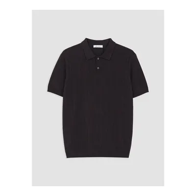 Mürdüm Polo Yaka Erkek Triko Tişört