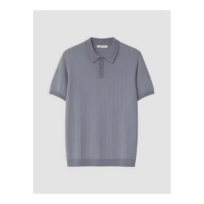 İndigo Polo Yaka Fitilli Erkek Triko Tişört