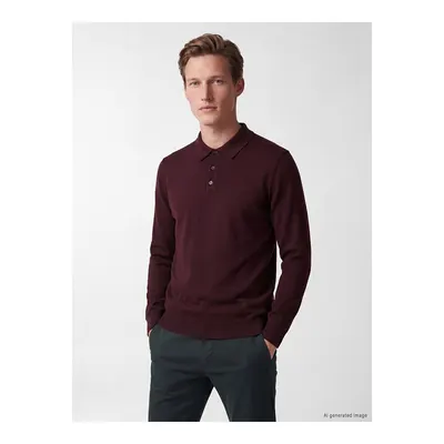 Mor Polo Yaka Regular Fit Erkek Triko Kazak