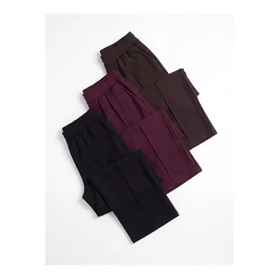 KOOR SPORT Bordo Beli Lastikli Soft Touch Kadın Spor Eşofman Altı