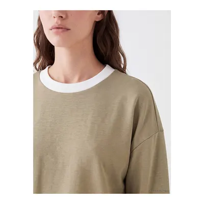 Haki Oversize Soft Touch Kadın Sweatshirt Tunik