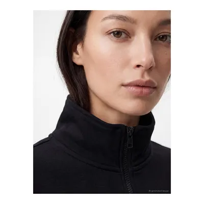 Siyah Dik Yaka Soft Touch Kadın Sweatshirt