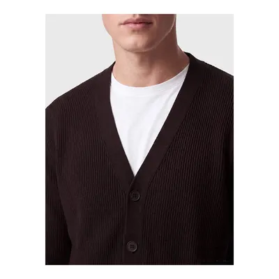 Kahverengi Regular Fit V Yaka Erkek Triko Hırka