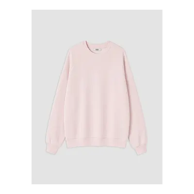 Pembe Oversize Kadın Kalın Sweatshirt