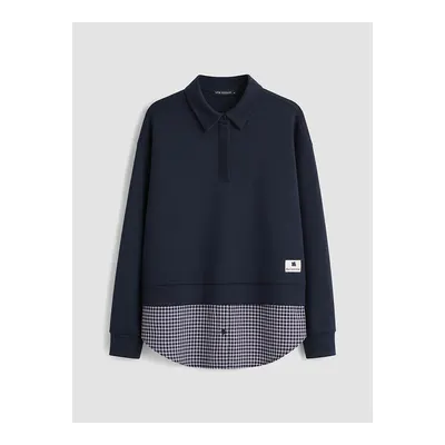 Lacivert Soft Touch Kadın Sweatshirt Tunik