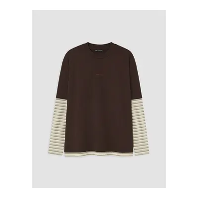 Kahverengi Bisiklet Yaka Kadın Sweatshirt Tunik