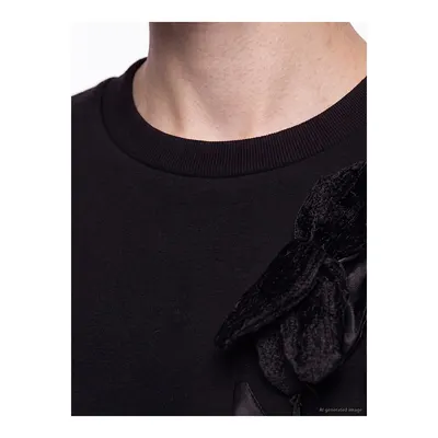 Siyah Nakışlı Soft Touch Kadın Sweatshirt