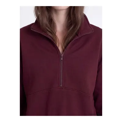 Mürdüm Dik Yaka Soft Touch Kadın Sweatshirt Tunik