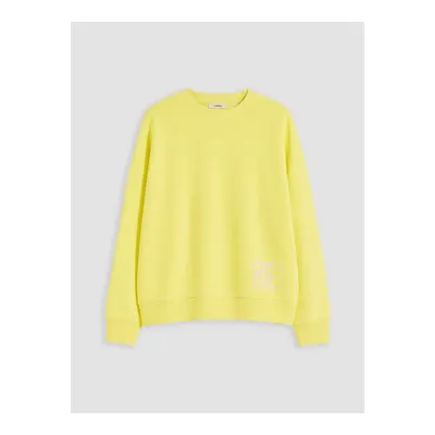 Sarı Baskılı Oversize Kadın Sweatshirt