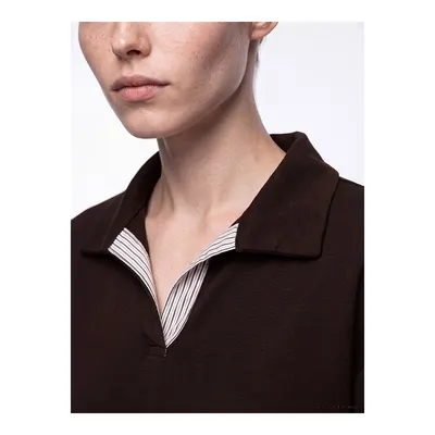 Kahverengi Çizgili Soft Touch Kadın Sweatshirt