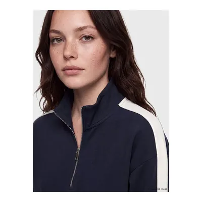 Lacivert Dik Yaka Soft Touch Kadın Sweatshirt