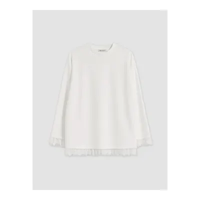 Beyaz Soft Touch Kadın Sweatshirt Tunik