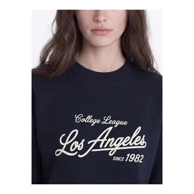 Lacivert Baskılı Kadın Kalın Sweatshirt Tunik