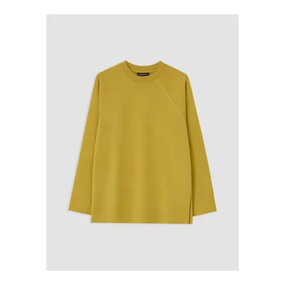 Yeşil Bisiklet Yaka Kadın Sweatshirt Tunik