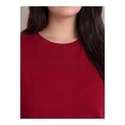 Bordo Büyük Beden Kadın Sweatshirt