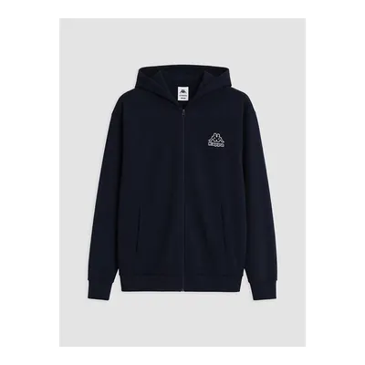 Kappa Lacivert Kapüşonlu Erkek Fermuarlı Sweatshirt