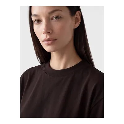Kahverengi Soft Touch Kadın Sweatshirt Tunik