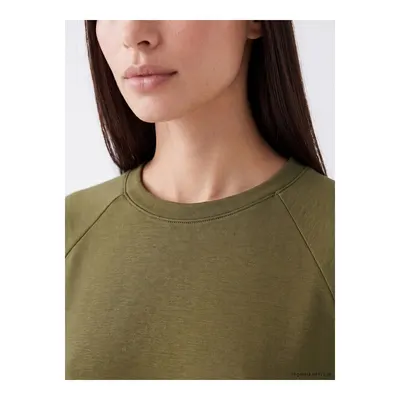 Haki Soft Touch Oversize Kadın Sweatshirt