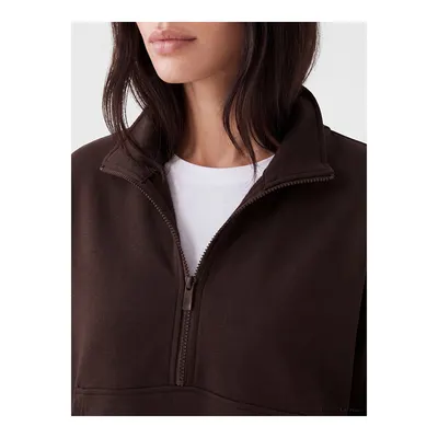 Kahverengi Oversize Soft Touch Kadın Sweatshirt Tunik