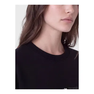 Siyah Taşlı Kadın Kalın Sweatshirt Tunik