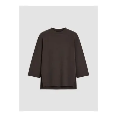 Kahverengi Soft Touch Oversize Kadın Sweatshirt Tunik