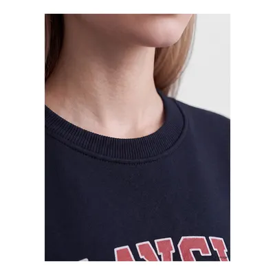 Lacivert Los Angeles Baskılı Kadın Kalın Sweatshirt
