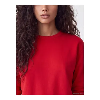 Kırmızı Oversize Kadın Kalın Sweatshirt