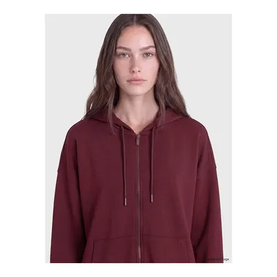 Mürdüm Soft Touch Kadın Fermuarlı Sweatshirt